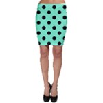 Polka Dots - Black on Aquamarine Bodycon Skirt