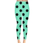 Polka Dots - Black on Aquamarine Women s Leggings