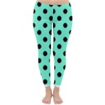 Polka Dots - Black on Aquamarine Winter Leggings