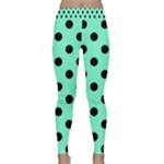 Polka Dots - Black on Aquamarine Yoga Leggings