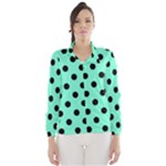 Polka Dots - Black on Aquamarine Wind Breaker (Women)