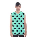 Polka Dots - Black on Aquamarine Men s Basketball Tank Top