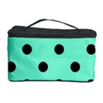 Polka Dots - Black on Aquamarine Cosmetic Storage Case