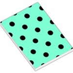 Polka Dots - Black on Aquamarine Large Memo Pads