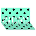 Polka Dots - Black on Aquamarine #1 MOM 3D Greeting Cards (8x4)
