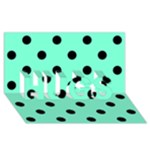 Polka Dots - Black on Aquamarine HUGS 3D Greeting Card (8x4)