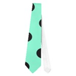 Polka Dots - Black on Aquamarine Necktie (One Side)