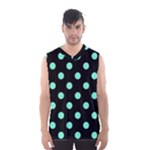 Polka Dots - Aquamarine on Black Men s Basketball Tank Top