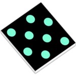 Polka Dots - Aquamarine on Black Small Memo Pads