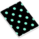 Polka Dots - Aquamarine on Black Large Memo Pads