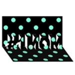 Polka Dots - Aquamarine on Black #1 MOM 3D Greeting Cards (8x4)