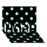 Polka Dots - Aquamarine on Black HOPE 3D Greeting Card (7x5)