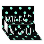 Polka Dots - Aquamarine on Black Miss You 3D Greeting Card (7x5)