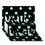 Polka Dots - Aquamarine on Black You Rock 3D Greeting Card (7x5)
