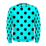 Polka Dots - Black on Aqua Cyan Men s Sweatshirt