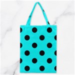 Polka Dots - Black on Aqua Cyan Classic Tote Bag