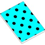 Polka Dots - Black on Aqua Cyan Large Memo Pads
