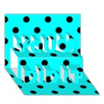 Polka Dots - Black on Aqua Cyan You Did It 3D Greeting Card (7x5)