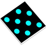 Polka Dots - Aqua Cyan on Black Small Memo Pads