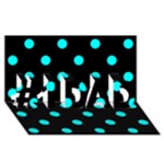 Polka Dots - Aqua Cyan on Black #1 DAD 3D Greeting Card (8x4)