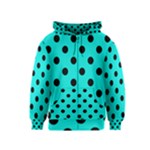 Polka Dots - Black on Bright Turquoise Kid s Zipper Hoodie