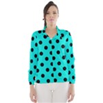 Polka Dots - Black on Bright Turquoise Wind Breaker (Women)