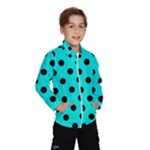 Polka Dots - Black on Bright Turquoise Wind Breaker (Kids)