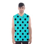 Polka Dots - Black on Bright Turquoise Men s Basketball Tank Top