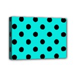 Polka Dots - Black on Bright Turquoise Mini Canvas 7  x 5  (Stretched)