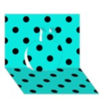 Polka Dots - Black on Bright Turquoise Apple 3D Greeting Card (7x5)
