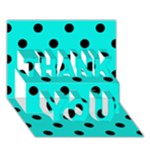 Polka Dots - Black on Bright Turquoise THANK YOU 3D Greeting Card (7x5)