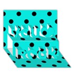 Polka Dots - Black on Bright Turquoise You Rock 3D Greeting Card (7x5)