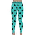 Polka Dots - Black on Turquoise Yoga Leggings