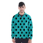 Polka Dots - Black on Turquoise Wind Breaker (Men)