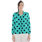 Polka Dots - Black on Turquoise Wind Breaker (Women)
