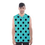 Polka Dots - Black on Turquoise Men s Basketball Tank Top
