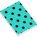 Polka Dots - Black on Turquoise Large Memo Pads