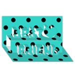 Polka Dots - Black on Turquoise Best Friends 3D Greeting Card (8x4)