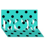 Polka Dots - Black on Turquoise MOM 3D Greeting Card (8x4)