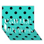 Polka Dots - Black on Turquoise YOU ARE INVITED 3D Greeting Card (7x5)