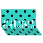 Polka Dots - Black on Turquoise #1 MOM 3D Greeting Cards (8x4)