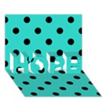Polka Dots - Black on Turquoise HOPE 3D Greeting Card (7x5)