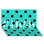 Polka Dots - Black on Turquoise #1 DAD 3D Greeting Card (8x4)
