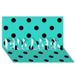 Polka Dots - Black on Turquoise ENGAGED 3D Greeting Card (8x4)