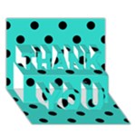 Polka Dots - Black on Turquoise THANK YOU 3D Greeting Card (7x5)