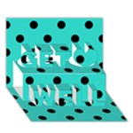 Polka Dots - Black on Turquoise Get Well 3D Greeting Card (7x5)