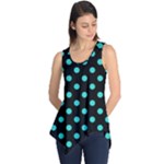 Polka Dots - Turquoise on Black Sleeveless Tunic
