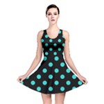 Polka Dots - Turquoise on Black Reversible Skater Dress