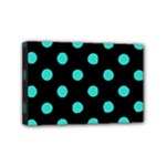 Polka Dots - Turquoise on Black Mini Canvas 6  x 4  (Stretched)