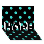 Polka Dots - Turquoise on Black HOPE 3D Greeting Card (7x5)